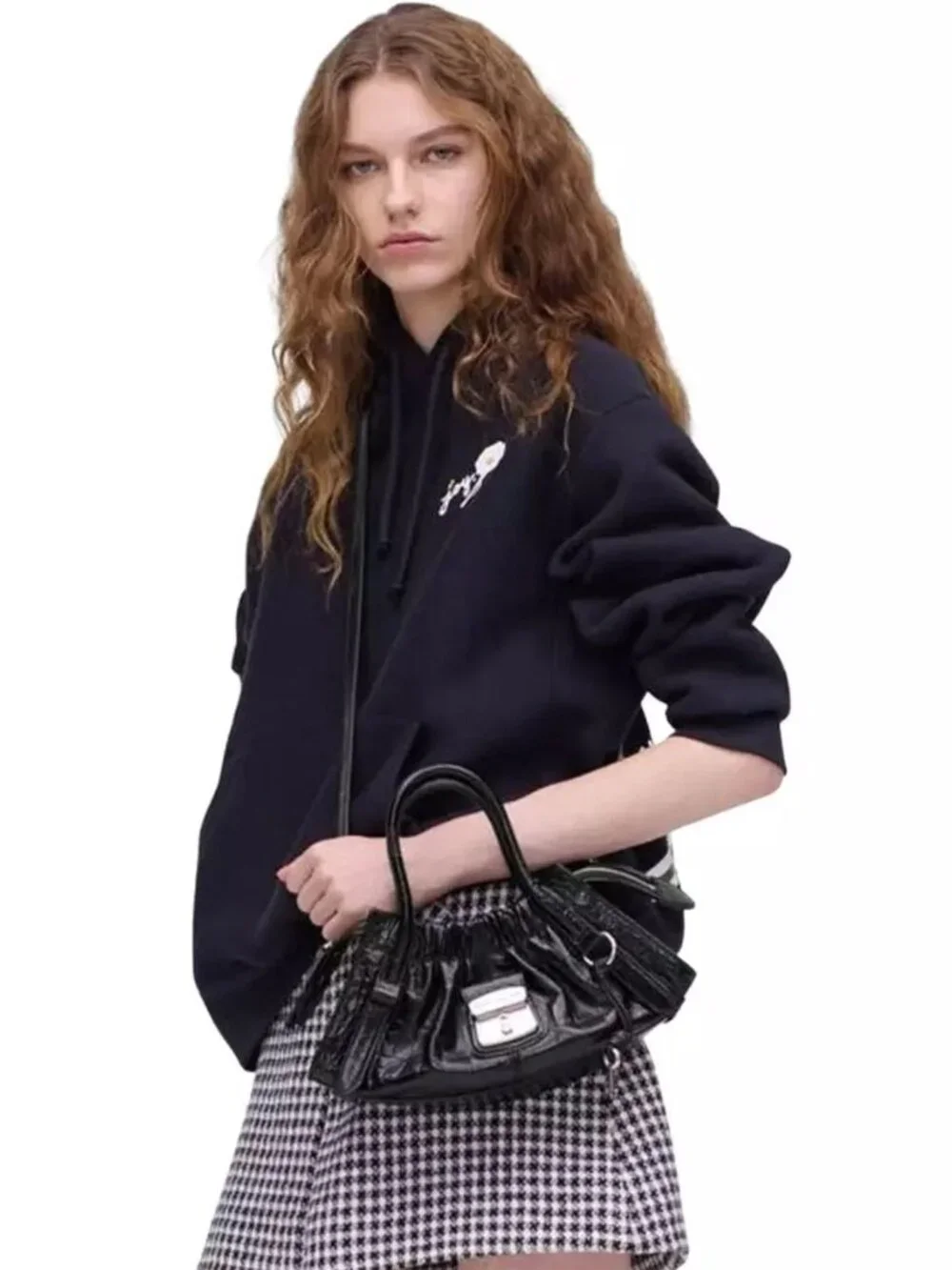 Marc Jacobs The Croc Cristina Small Leather Satchel - Black
